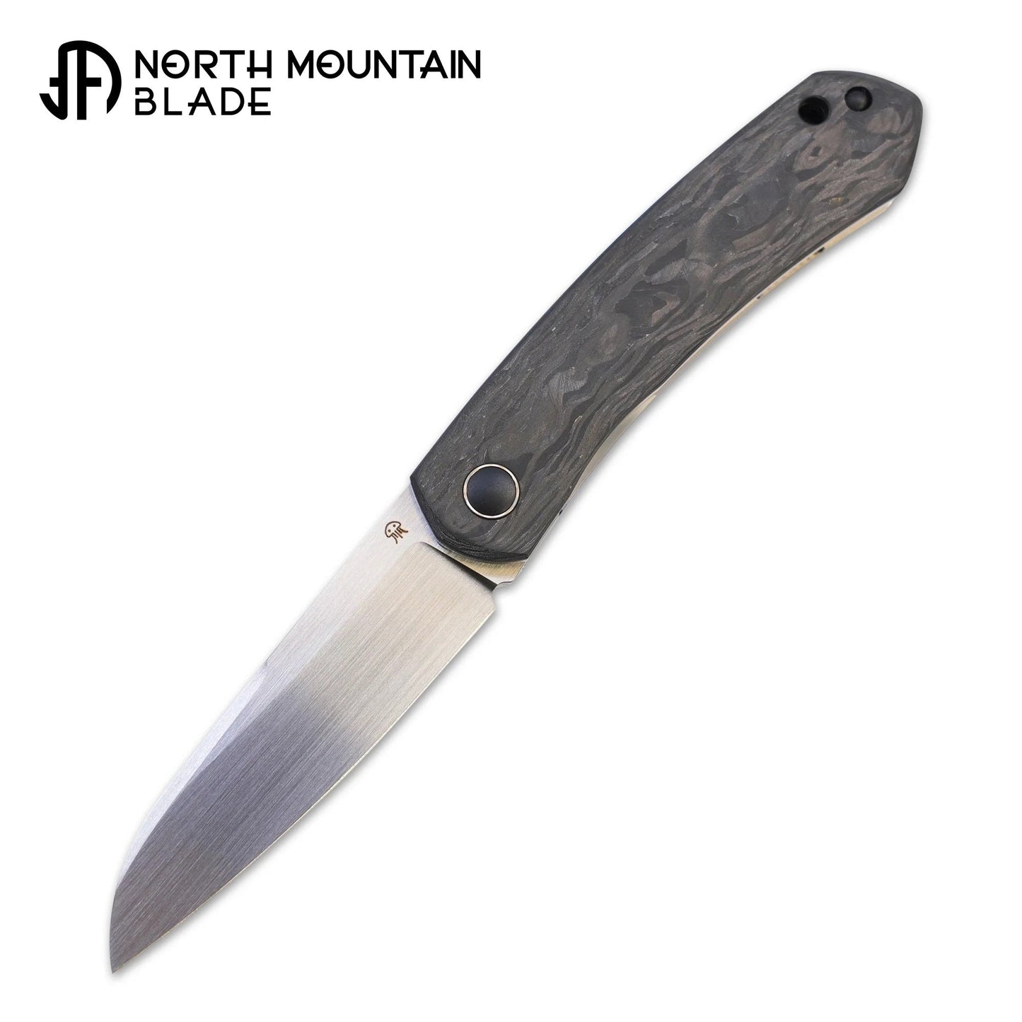 North Mountain Blade Jellyfish-MarbleCF front view folding knife