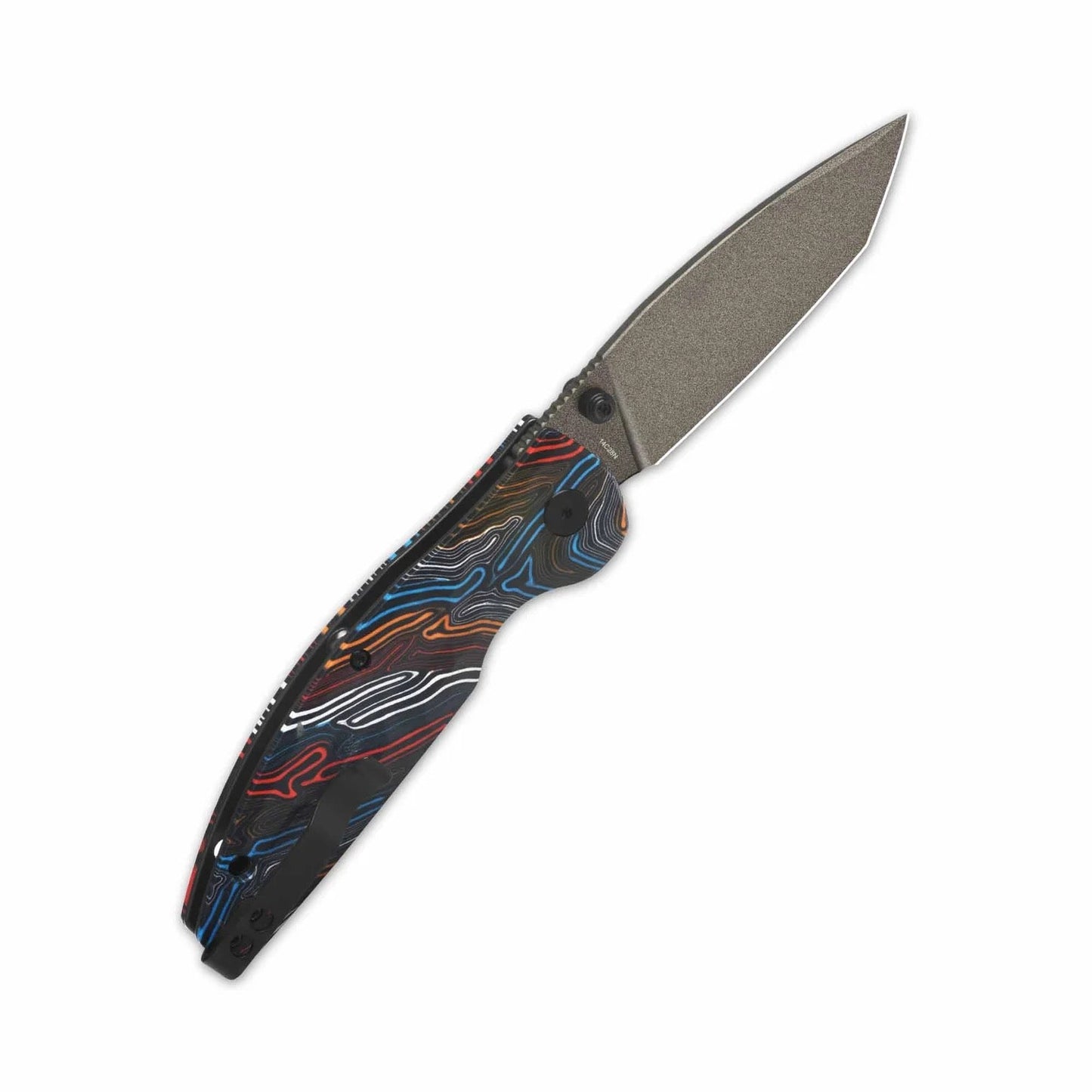 QSP Turtle Punk Champagne Ceramic Coated 3.5in 14C28N Blade Colorful G10 Handle (QS158-A2)