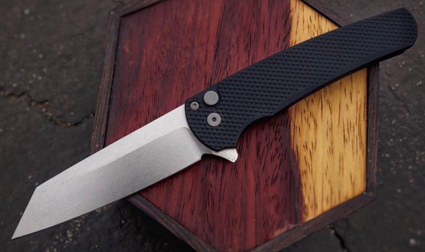 Pro-Tech Malibu 5205 Folding Knife 4.25in 20CV Steel Blade Textured Black Handles