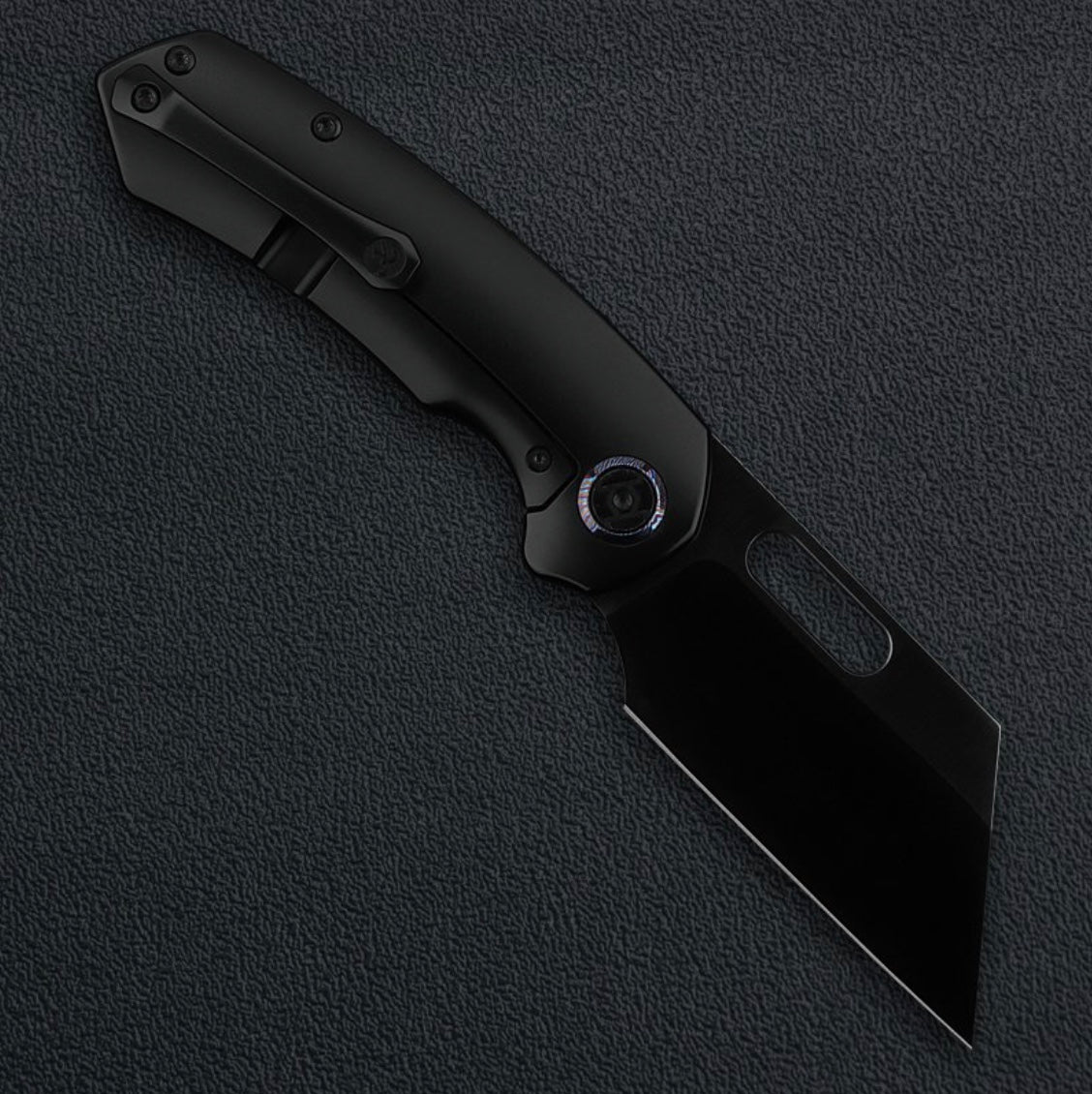 Kunwu Primo – 3.42″ Satin DLC VANCRON Blade, Full PVD Black Titanium Handle, 3D Clip (K710T-4B)