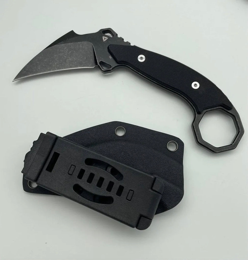 Tuya Knife Aswang Karambit Fixed Blade Knife 2.5in D2 Steel Blade G10 Handles