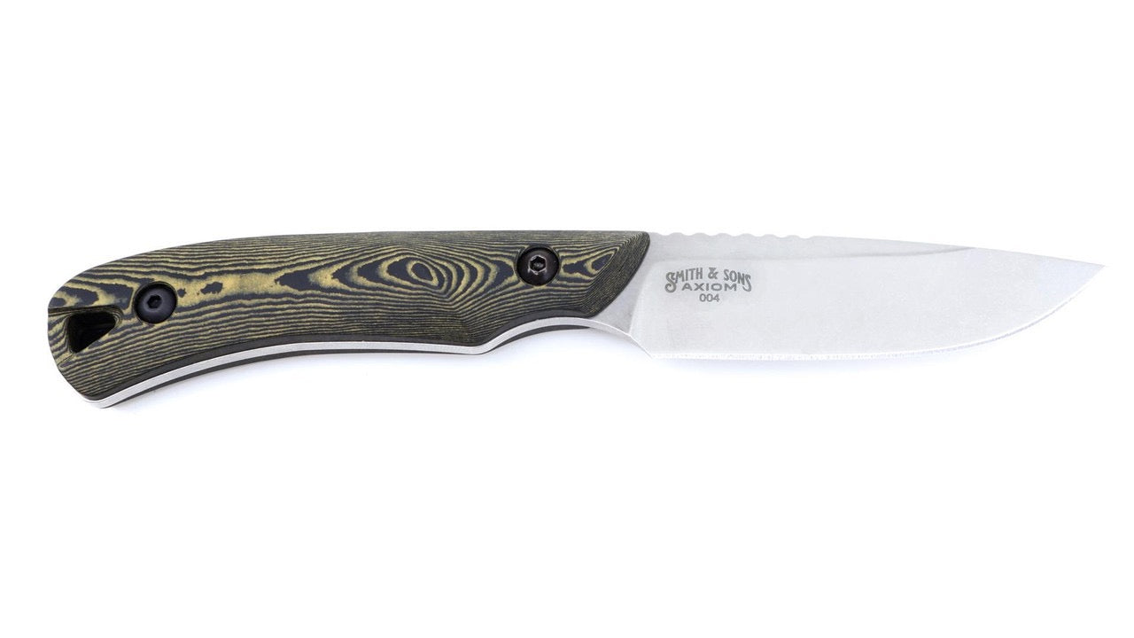 White River Smith & Sons Axiom Knife – CPM Magnacut Steel, Maple / Black Richlite Handle, Kydex Sheath (USA Made)