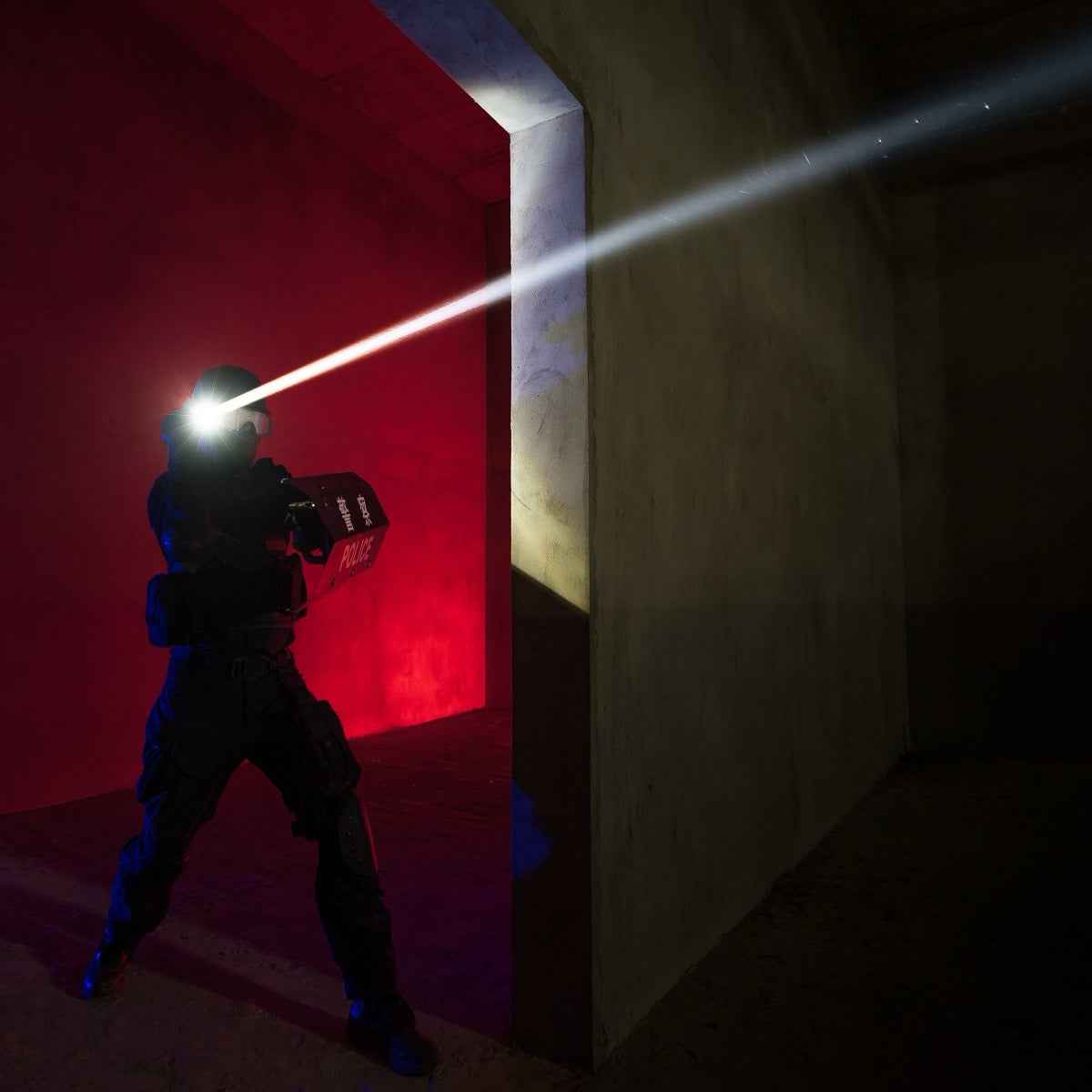 Weltool W3Pro FDE TAC LEP flashlight in hand size reference