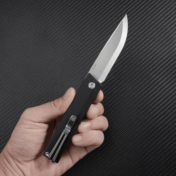 SRM Gent 401L-GB Folding Knife 2.4in 10Cr15CoMov Steel Black G10 Handle