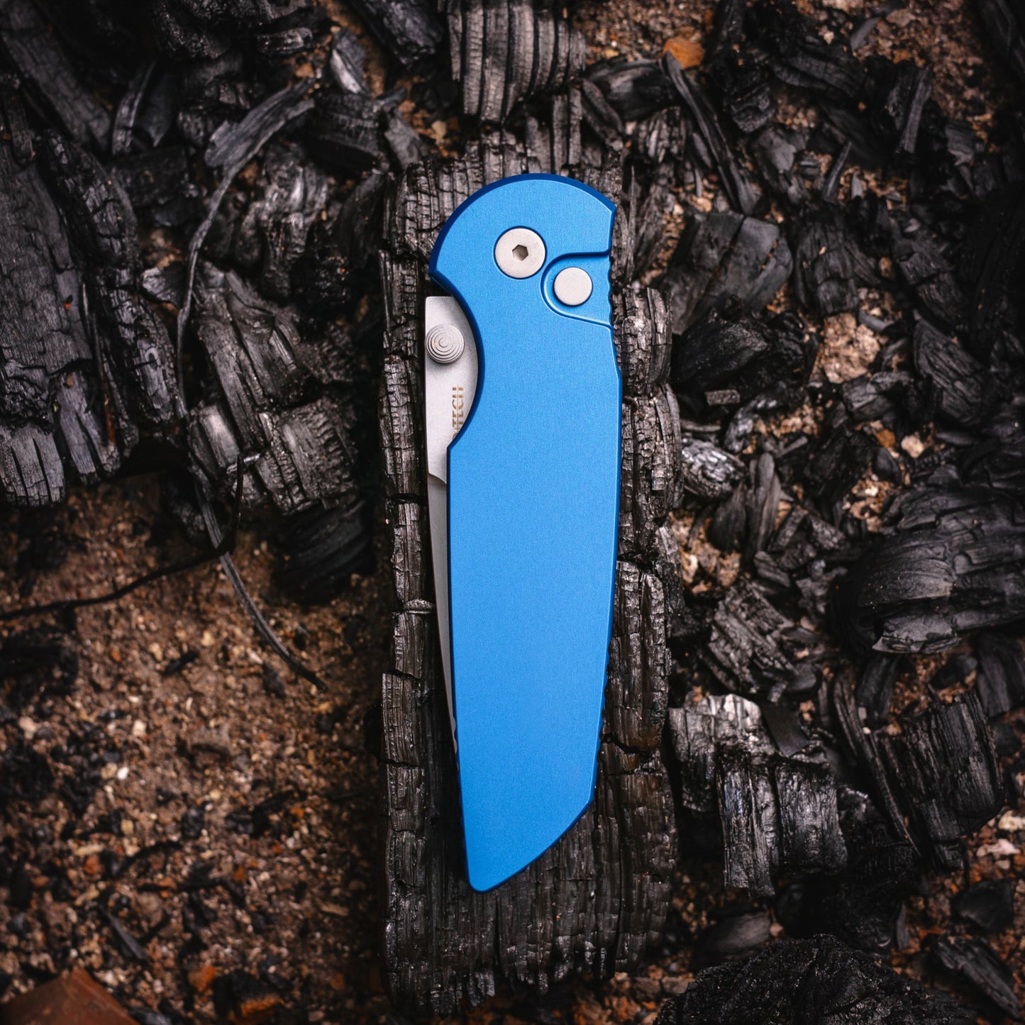 Pro-Tech TR-3 Integrity Stonewashed S35VN Blade BLUE Aluminum Handles Deep Carry Pocket Clip INT101-Blue