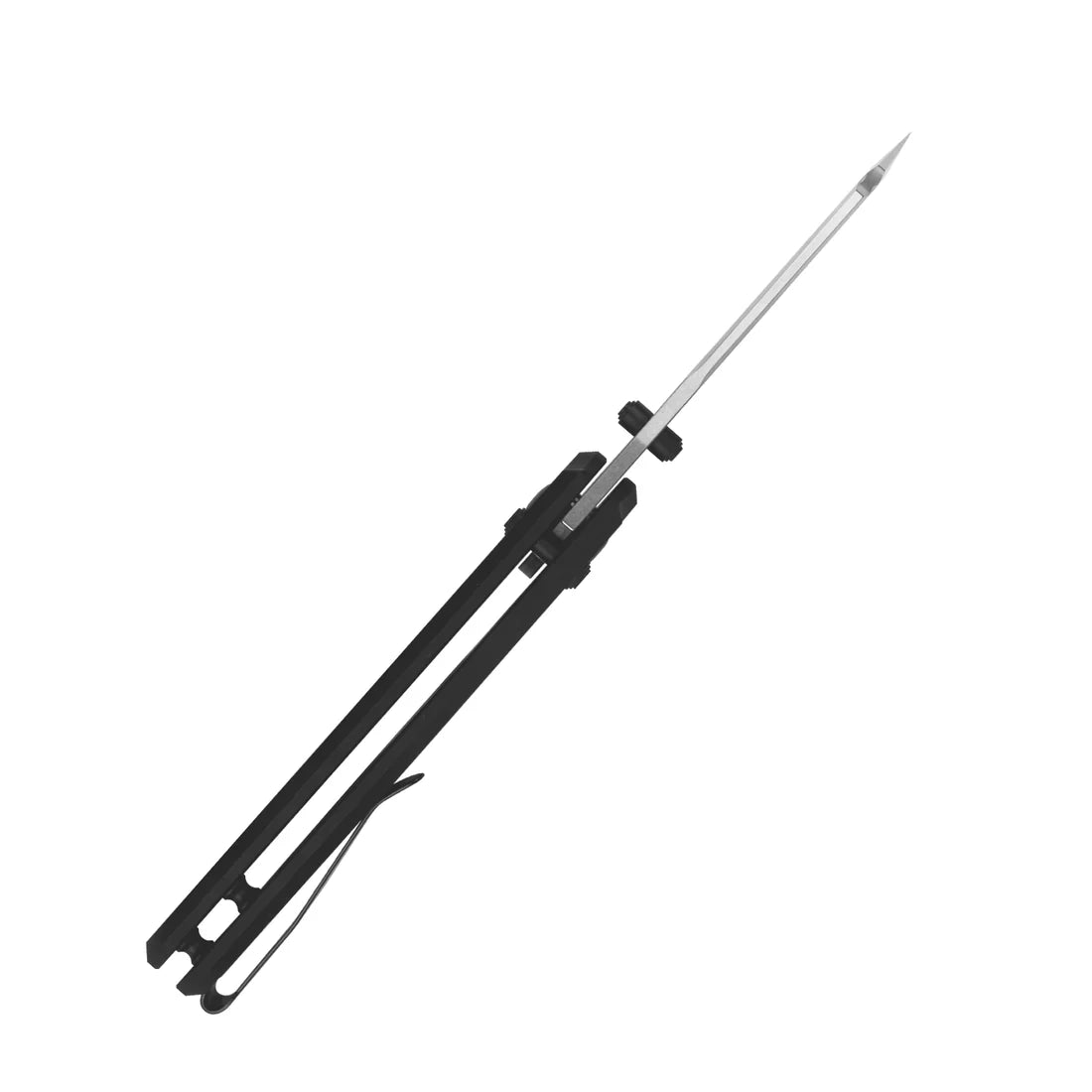 Kizer Sheepdog Cross Bar Lock 3.15in 154cm Blade Black Aluminum Handles - V4488AC2