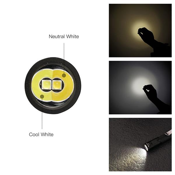 MecArmy PS14 1200 Lumen Aluminum EDC Flashlight Dual Color LEDs 1 * AA Battery