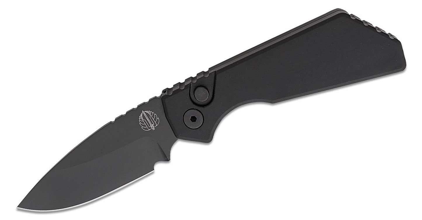 Pro-Tech Strider PT+ Auto Folding Knife DLC MagnaCut Blade Black Aluminum Handles - PT203