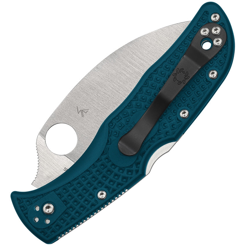 Spyderco Endela W Blue Lightweight Folding Knife 3.42in K390 Steel Blade Blue FRN Handles