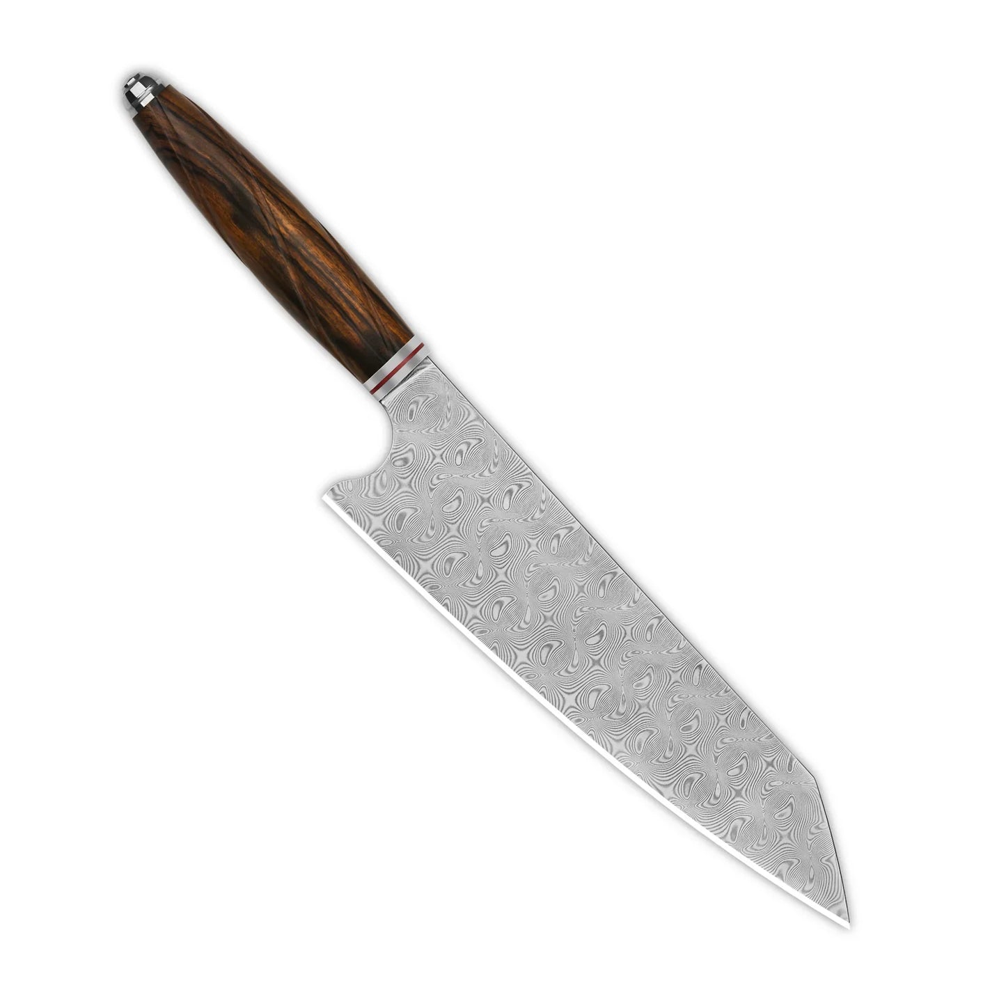 QSP 8" Kiritsuke Laminated Damascus desert iron wood QS-KK-004B
