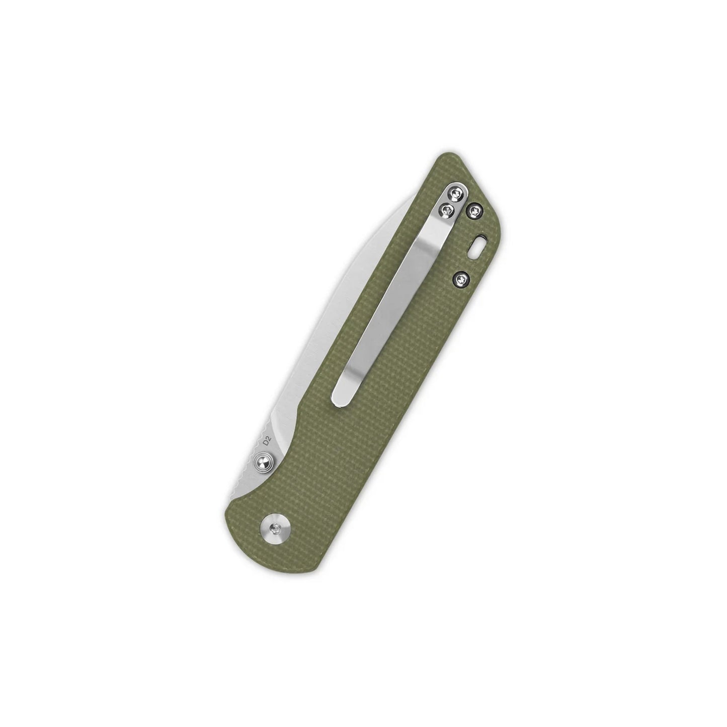 QSP Parrot V2 - 3.25" D2 Spear Point Blade Green Micarta Handle - (QS102-G)