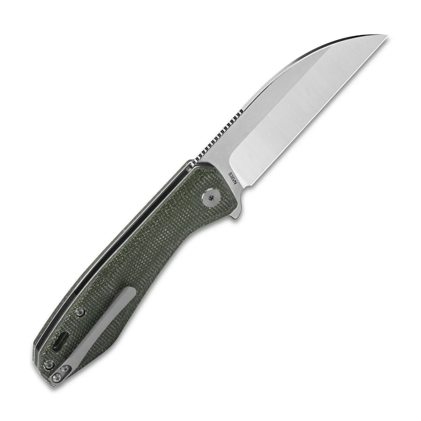 QSP Pelican 3.625" CPM S35VN Green Micarta QS118-E1