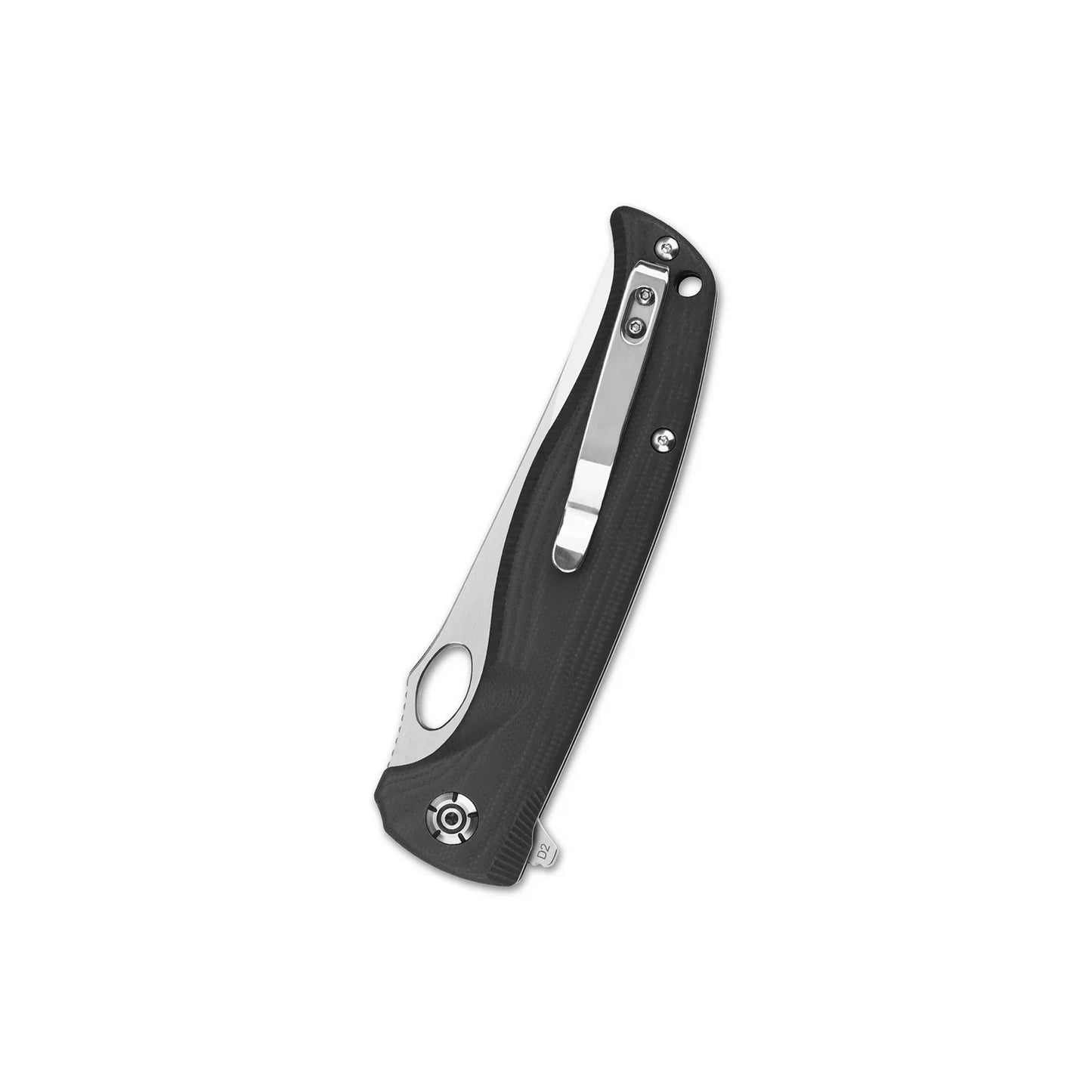 QSP Gavial - 4.0" D2 2 Tone Satin Blade Black G10 Handles - (QS126-C)