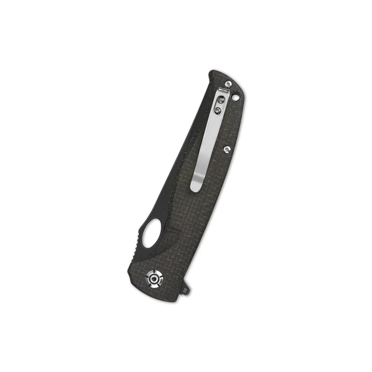 QSP Gavial 4.00" D2 Black-satin blade Green G10 QS126-B