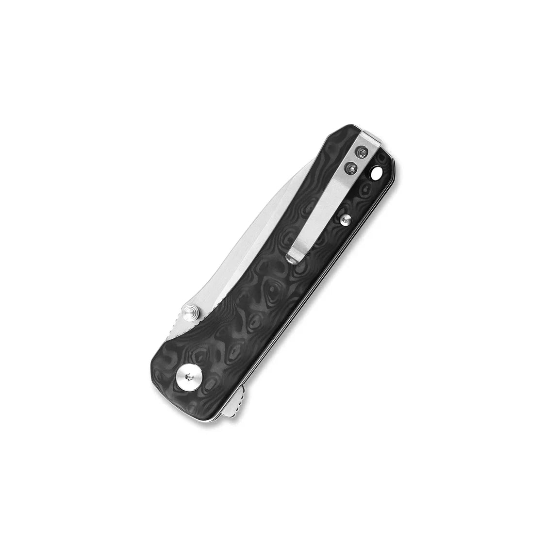 QSP Knife Hawk 3.225'' Laminated Damascus / S35VN Marbled Carbon Fiber QS131-C