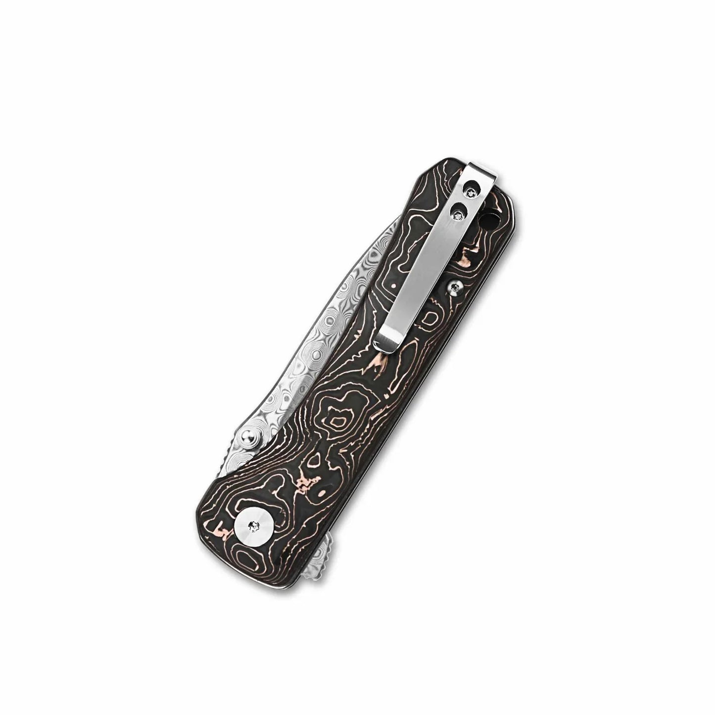 QSP Hawk 3.225" Laminated Damascus/S35VN Copper foil Carbon Fiber QS131-S
