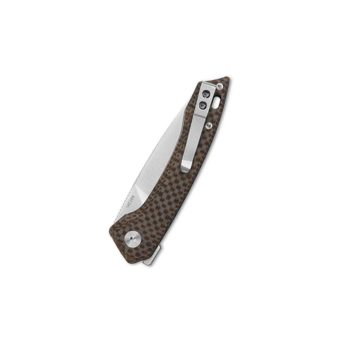 QSP Leopard 3.0" 14C28N Brown texture micarta QS135-D