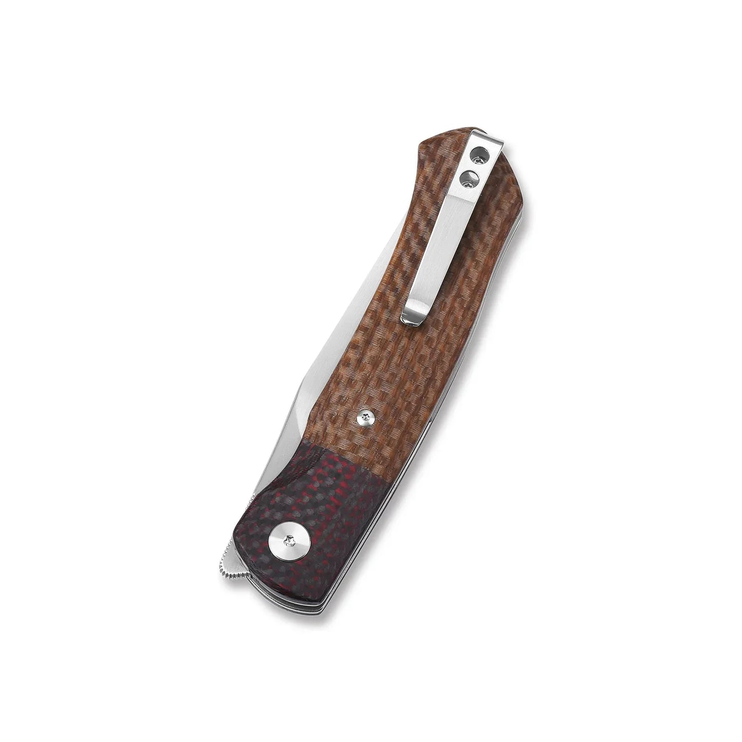 QSP Gannet 3.375" 154CM, satin finish Carbon fiber bolster with micarta handle QS137-B