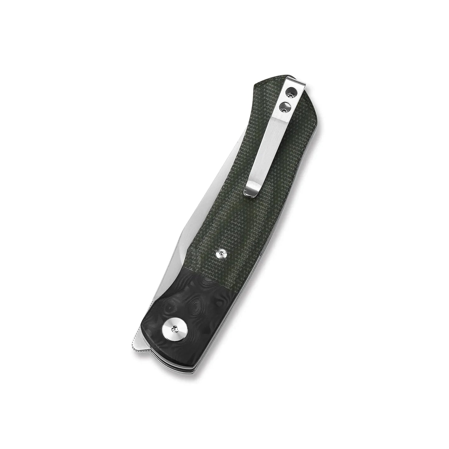 QSP Gannet 3.375" 154CM, satin finish Carbon fiber bolster with micarta handle QS137-C