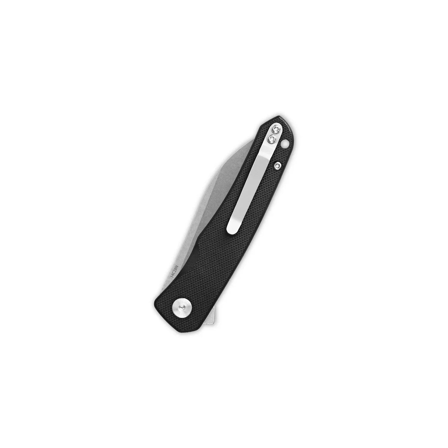 QSP Otter 2.7" 14C28N Stonewashed Blade Black G10 QS140-C1