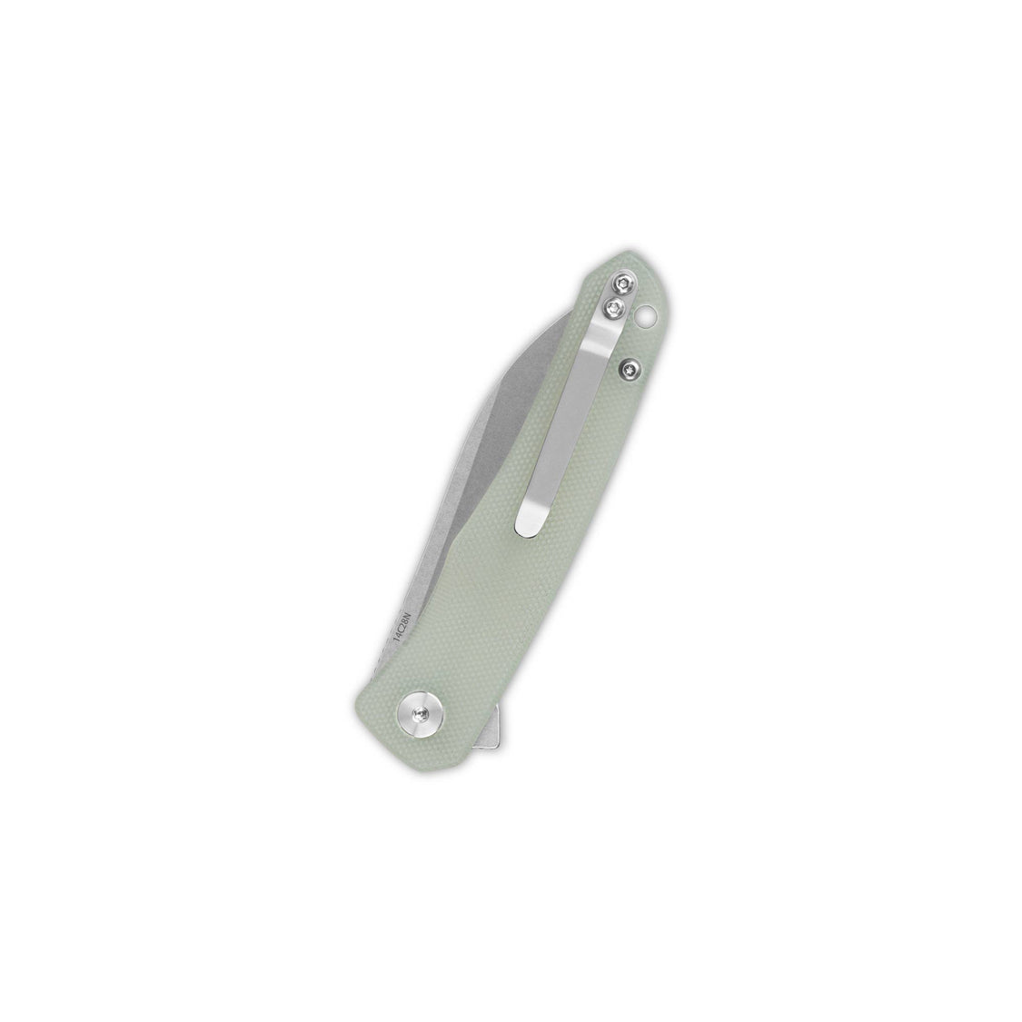 QSP Otter 2.7" 14C28N Stonewashed Blade Jade G10 Handle QS140-D1