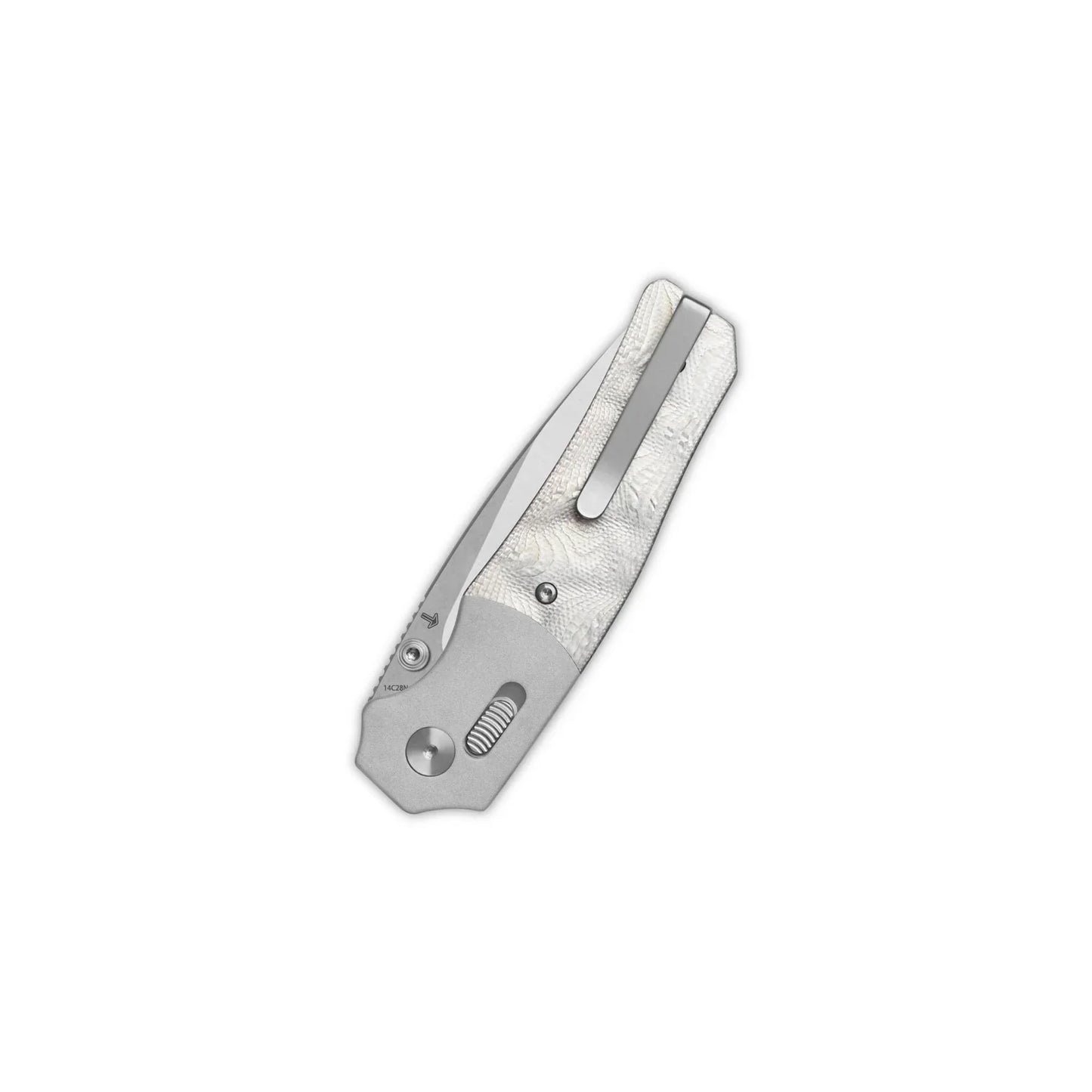 QSP Vault 3.25" 14C28N Blade G10 with Aluminum Foil QS157-E1