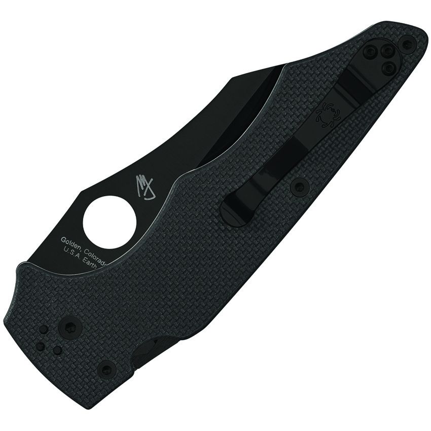 Spyderco Yojumbo Folding Knife 3.98in DLC Black Coated S30V Steel Blade Black G-10 Handles - C253GPBBK