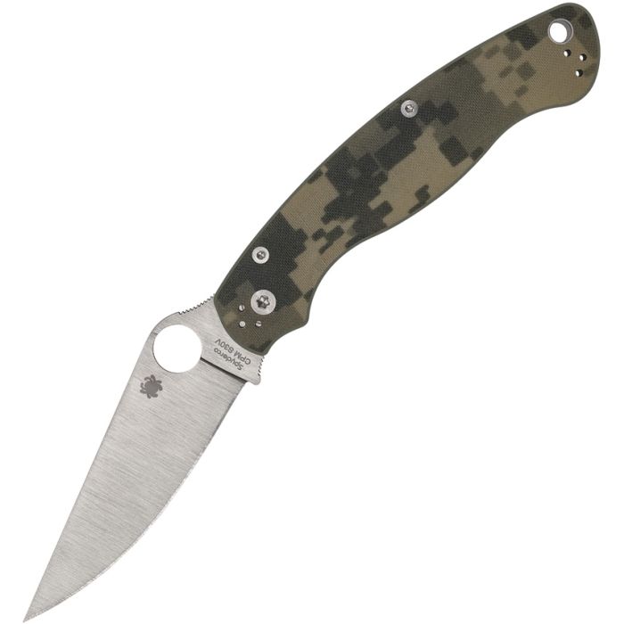 Spyderco Military 2 4.0" Satin CPM-S30V Camo G-10 Handles Compression Lock PlainEdge C36GPCMO2