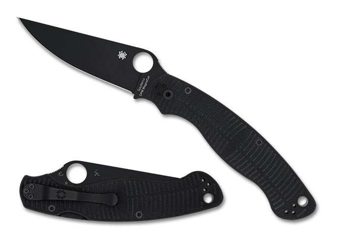 Spyderco Military 2 Salt 4.00" DLC CPM-Magnacut Black G-10 Handles Compression Lock - C36GMCBKP2
