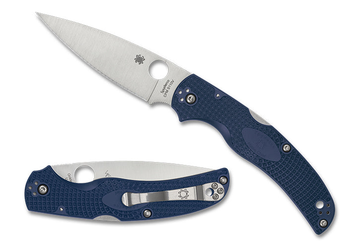 Spyderco Native Chief Lightweight – 4.02" Satin CPM-S110V Drop Point Blade, Dark Blue FRN Handles – C244PDBL