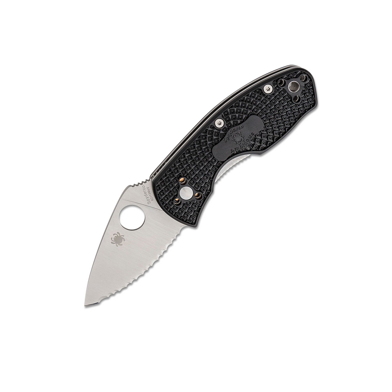 Spyderco Ambitious Lightweight Folding Knife Serrated 2.25in Blade - C148SBK