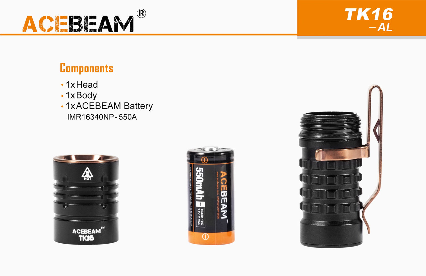 Acebeam TK16 OSRAM 1300 lumens
