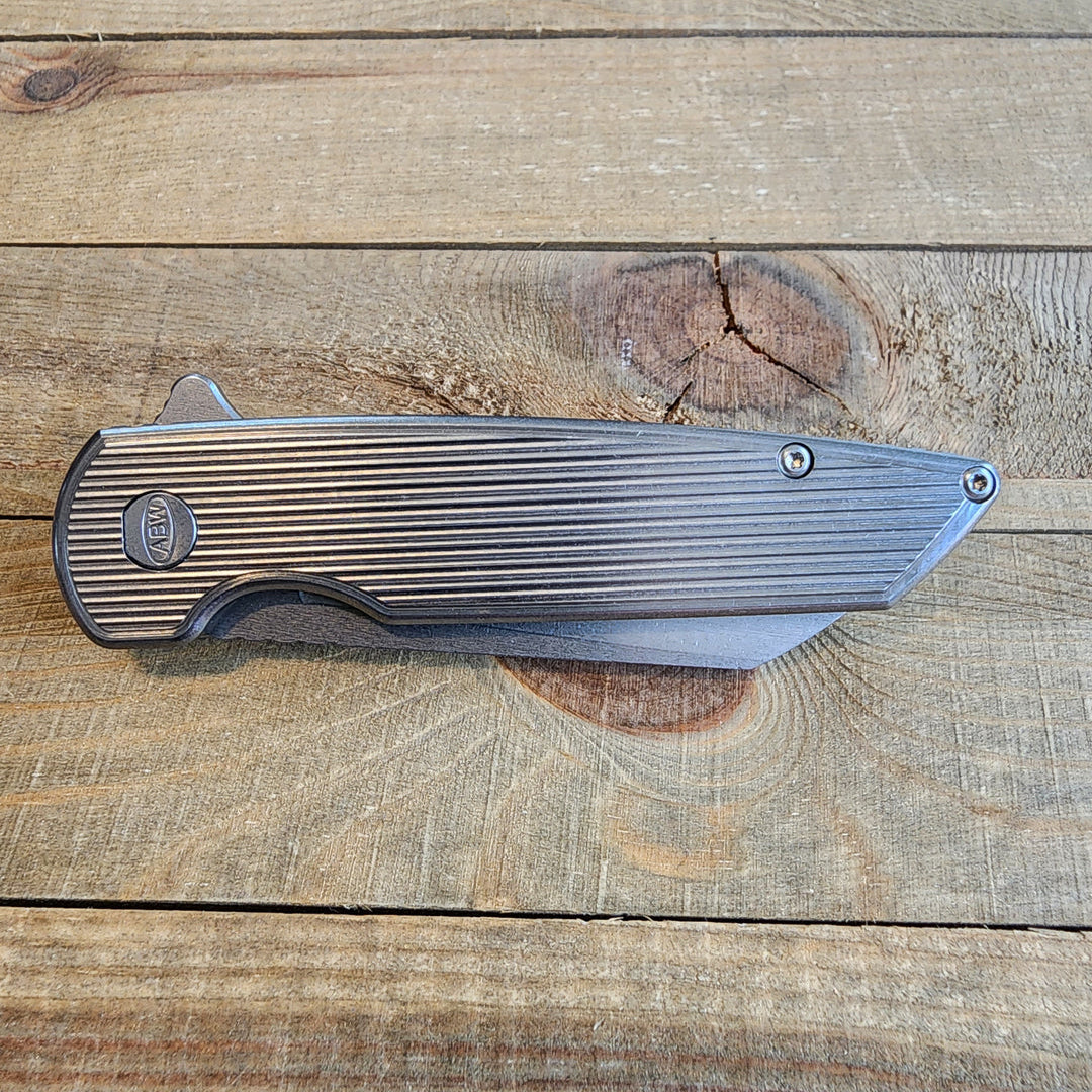 American Blade Works Model 2 Flipper Knife 3.25" MagnaCut — Titanium Frame, USA-Made