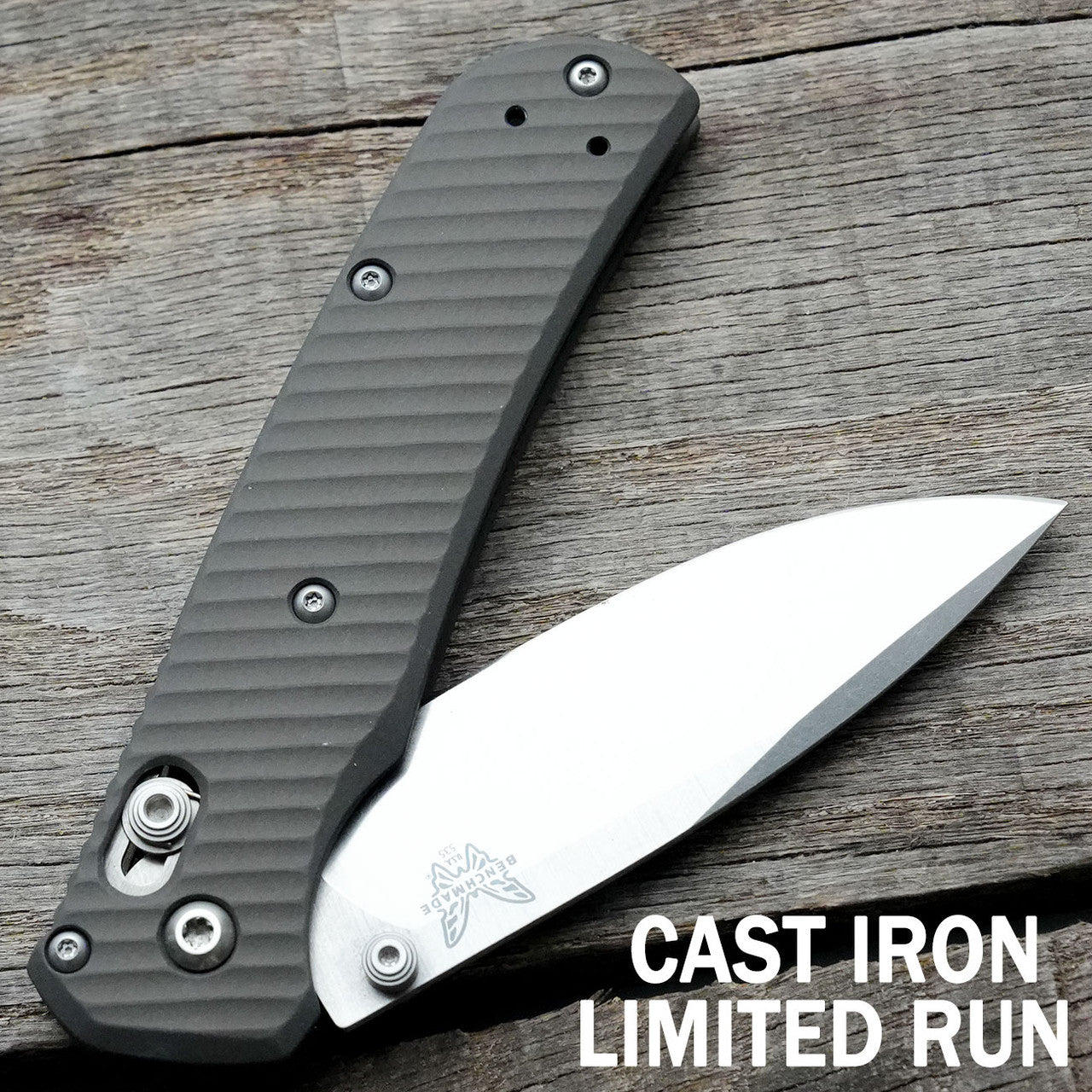AWT Benchmade Bugout Scales Archon Series Contoured Anodized Cast Iron Type III Limited Edition Aluminum Handles
