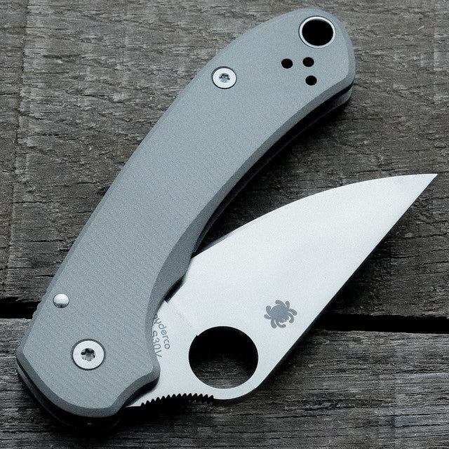 AWT Spyderco Para 3 Skinny Scales Agent Series Clip Side Liner Delete Anodized Sniper Grey Aluminum Handles