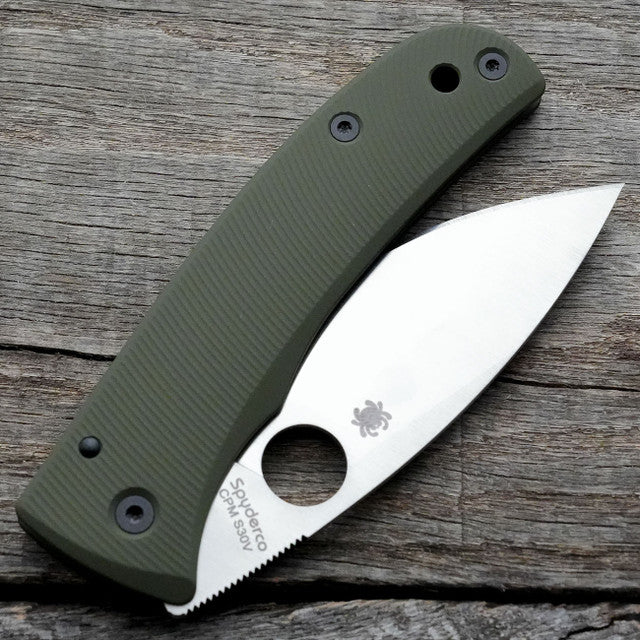 AWT Spyderco Bodacious Scales Aggressive Agent Series Contoured Clip Side Liner Delete Anodized OD Green Aluminum Handles