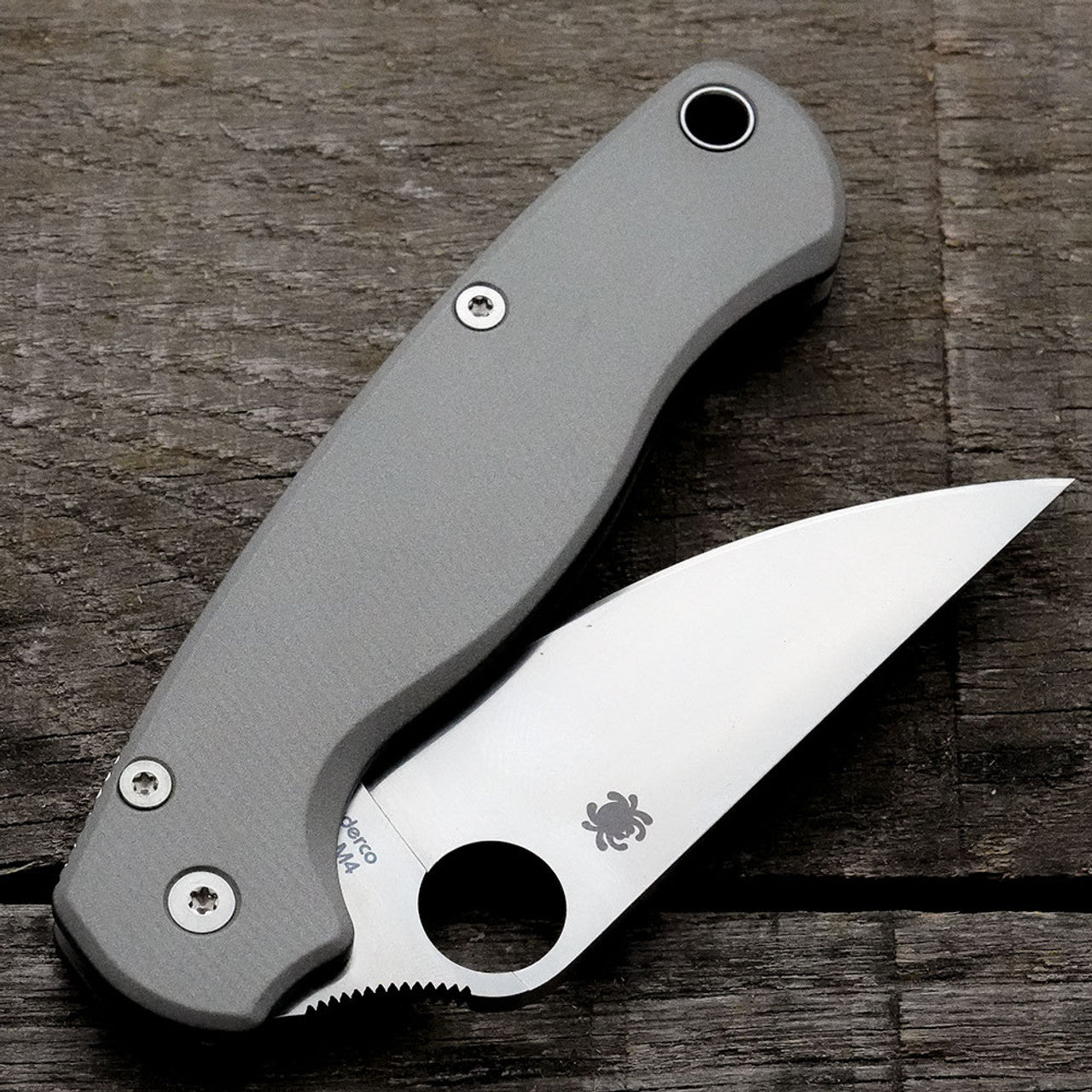 AWT Spyderco Para Military 2 Scales Agent Series Clip Side Liner Delete Anodized Sniper Gray Aluminum Handles