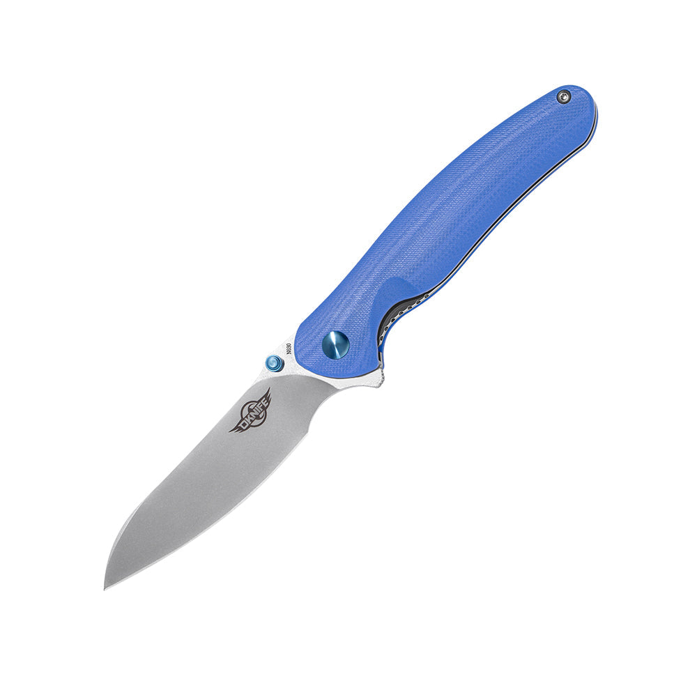 Olight Drever Folding Knife 3.49 inch N690 Stainless Steel Blue G10 Handles