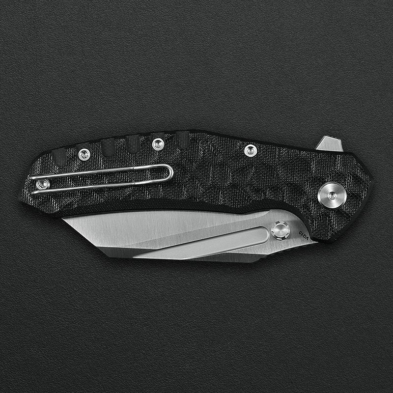 Critical Strike Shamu B510-BKSA VG10 folding knife, button lock detail