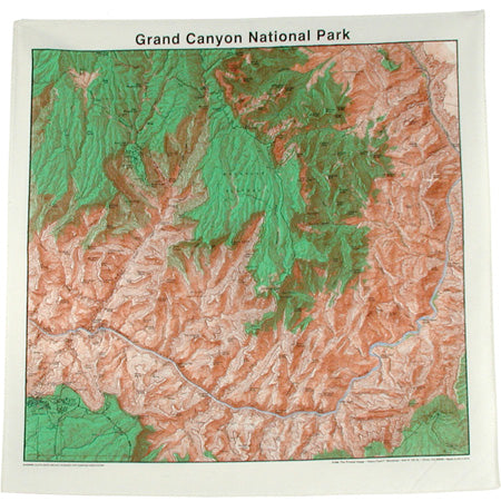 Topographic Map Cotton Bandana - Grand Canyon