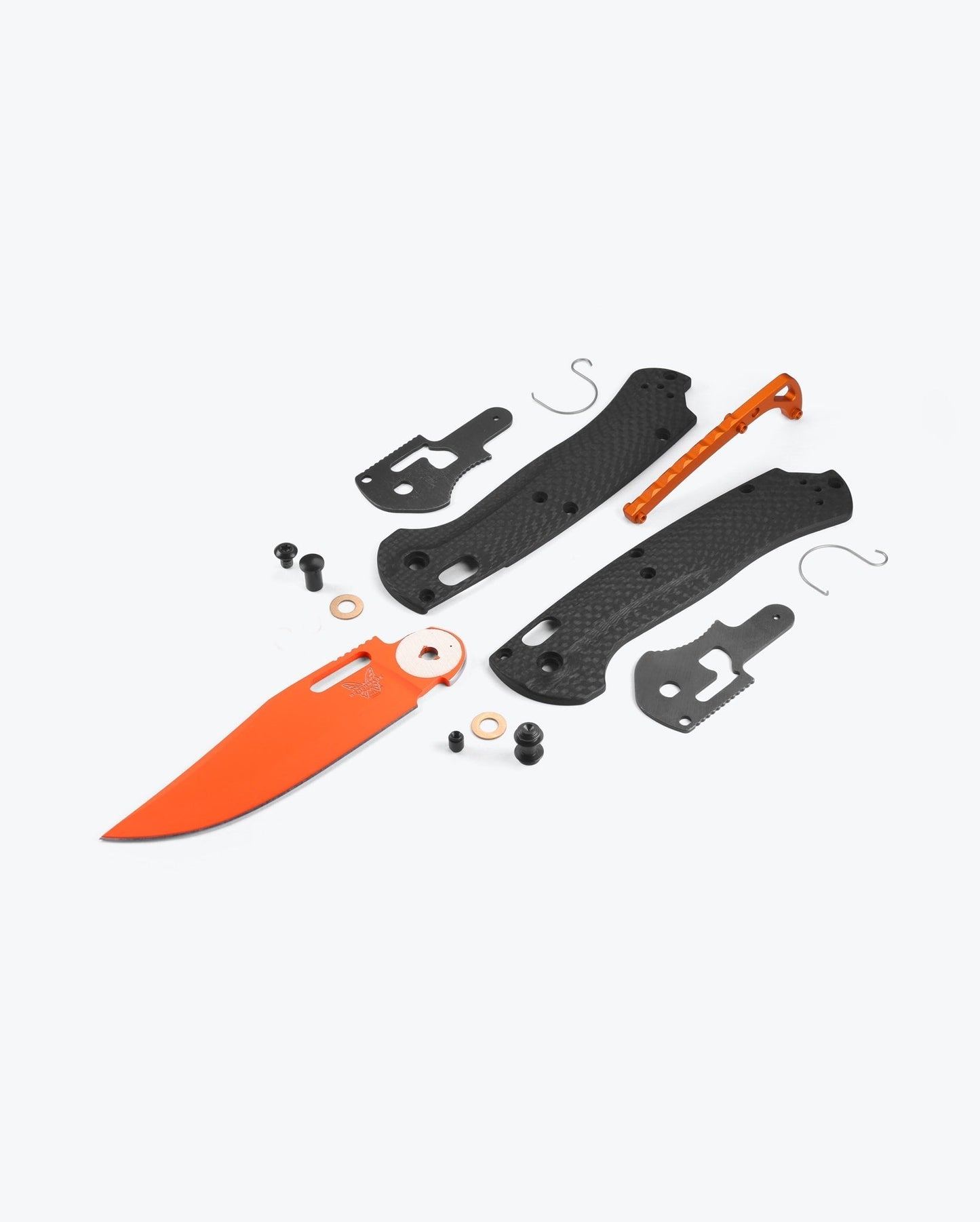 Benchmade Taggedout 15535OR-01 exploded carbon fiber components view