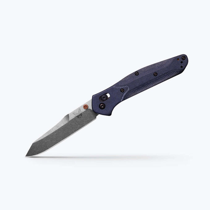 Benchmade Osborne 940‑04 – 3.40″ M390 Reverse Tanto Blade, Denim Micarta, AXIS Lock