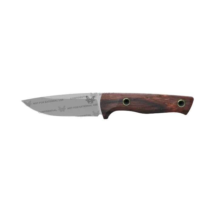 Benchmade SlipRidge 15650 – 3.7″ CPM-MagnaCut drop point fixed blade hunting knife with stabilized wood handle