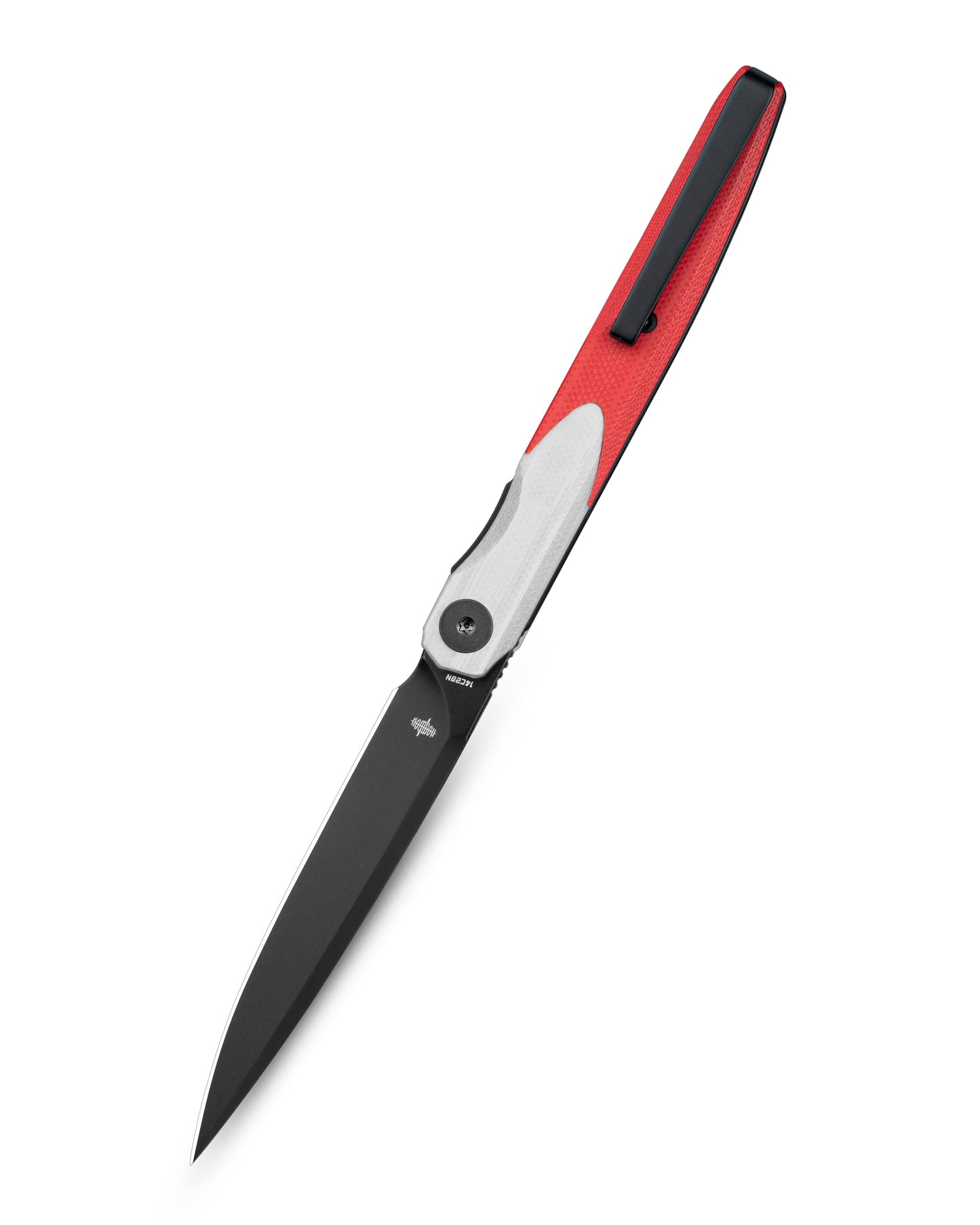 Bestechman LANZA BMK14G white and red G10 handle – two-tone scales, liner lock