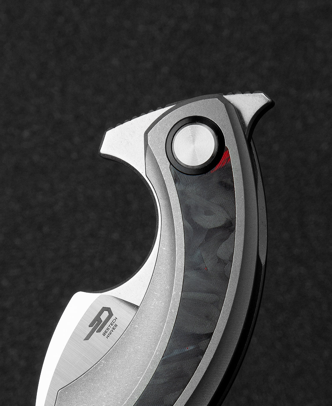Bestech Strelit BT2103E closed carry position – 3.01" closed, titanium clip, pocket carry
