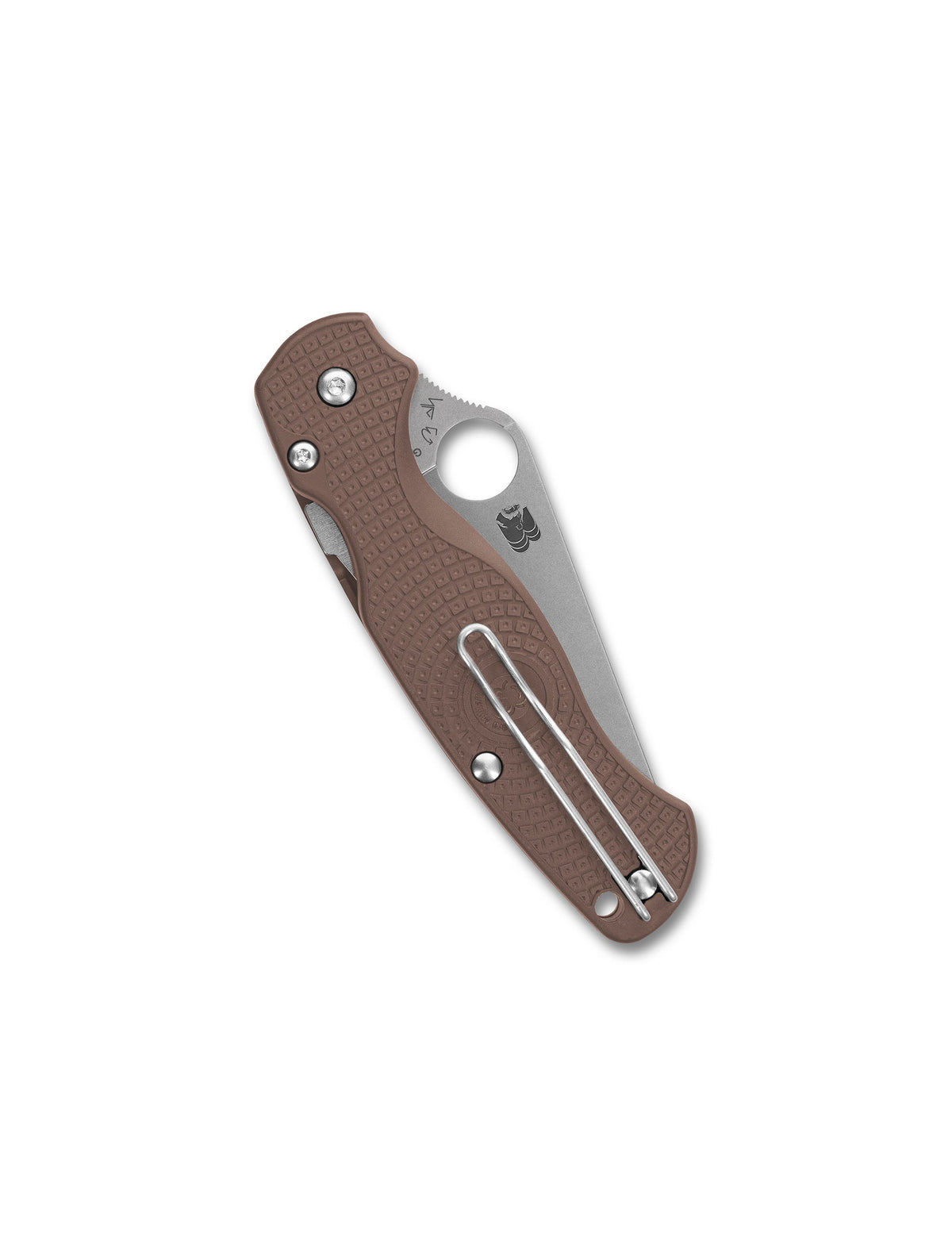Spyderco Paramilitary 2 Lightweight C81PBN15V2 closed view – brown FRN handle with Compression Lock and wire clip