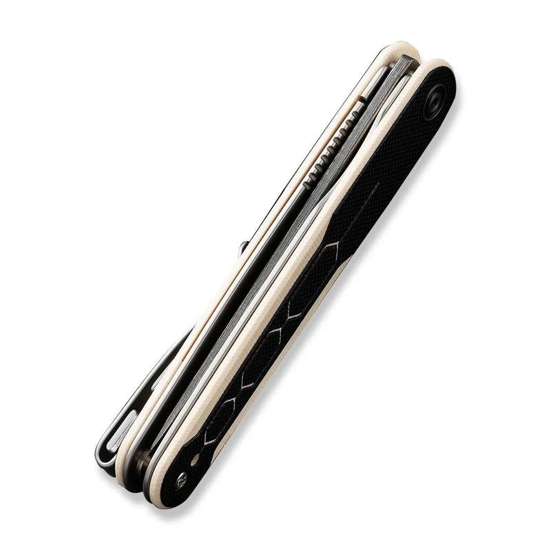 We Knife Co Ltd KwaiQ 2.97" Damascus Ivory/ Black G10 C23015-DS1