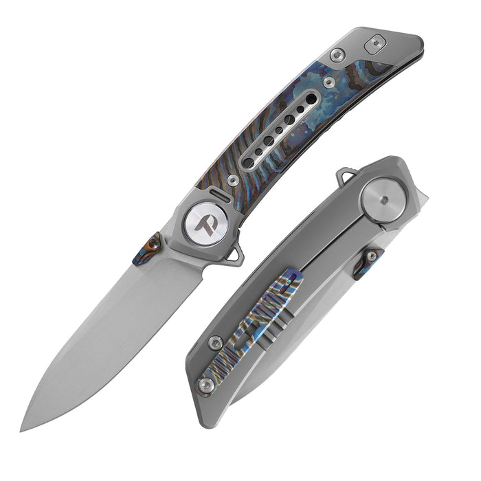 Dreamtech D9610ZM – M390 Drop Point Damascus Titanium+Zirconium Knife
