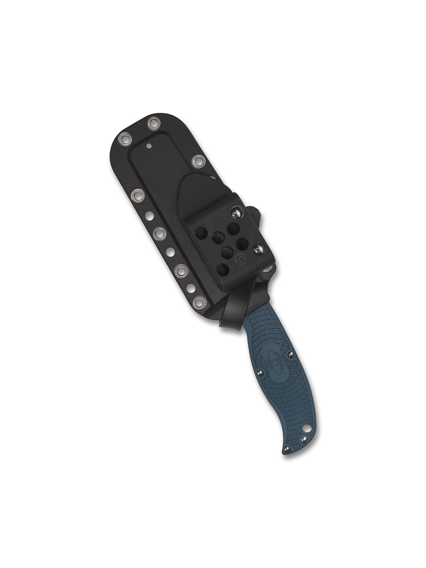 Spyderco Enuff 2 FB31PBL2K390 fixed blade knife with injection-molded polymer sheath and G-Clip mount
