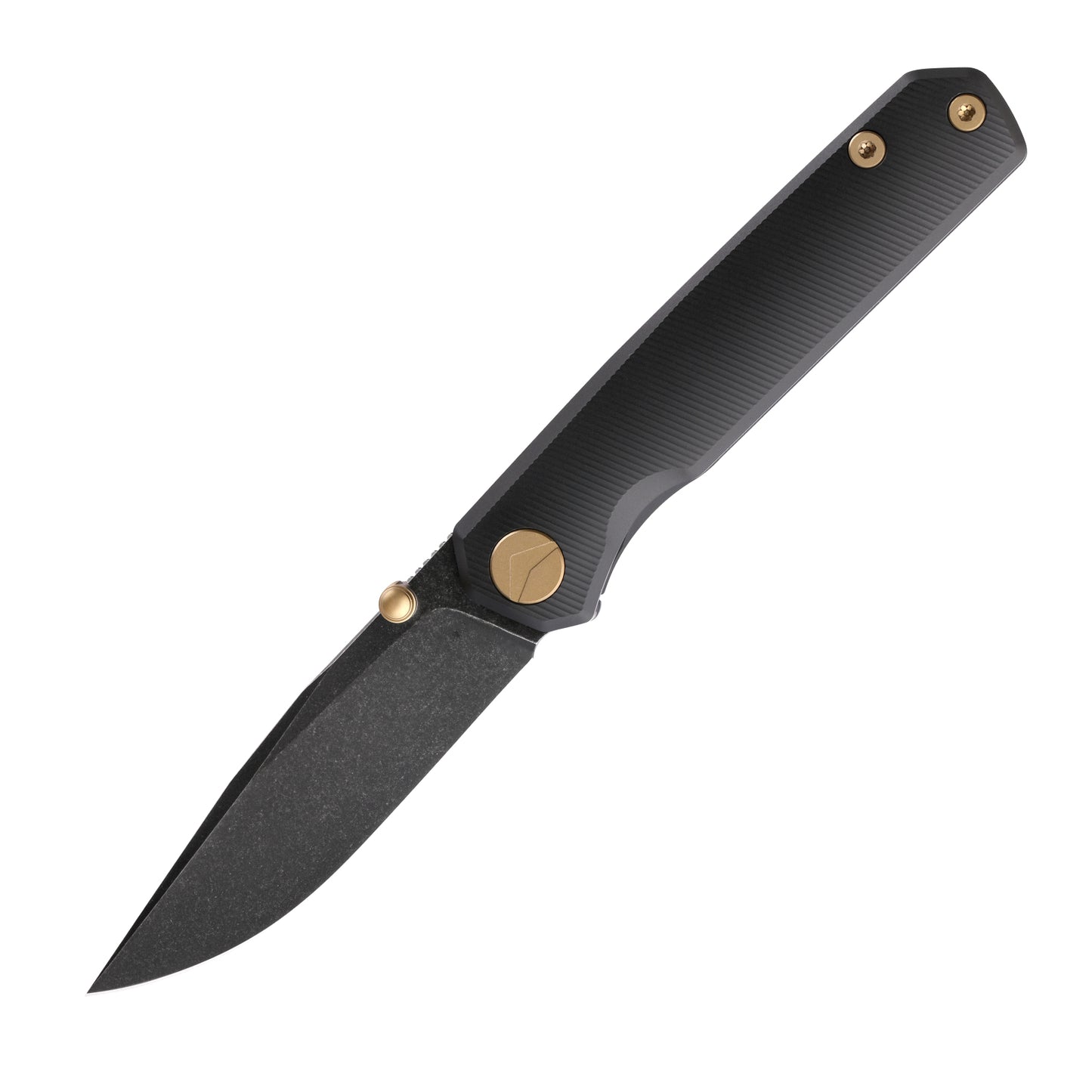 FerraMonster Kroma FM23008-D – 2.95" Black Elmax Folding Knife, Titanium Handle, Frame Lock Gentleman’s EDC